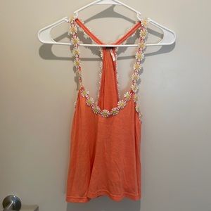 Orange daisy tank top